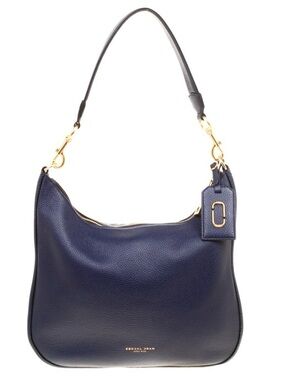 Marc Jacobs Gotham Hobo Bag Navy Pebble Leather $495 Rtl